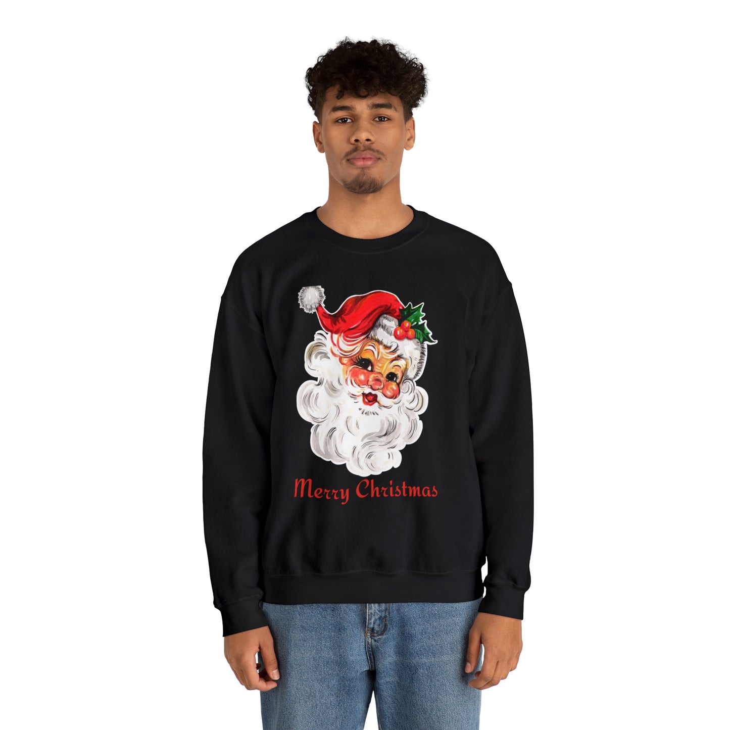 Merry Christmas Vintage Santa Unisex Heavy Blend Crewneck Sweatshirt
