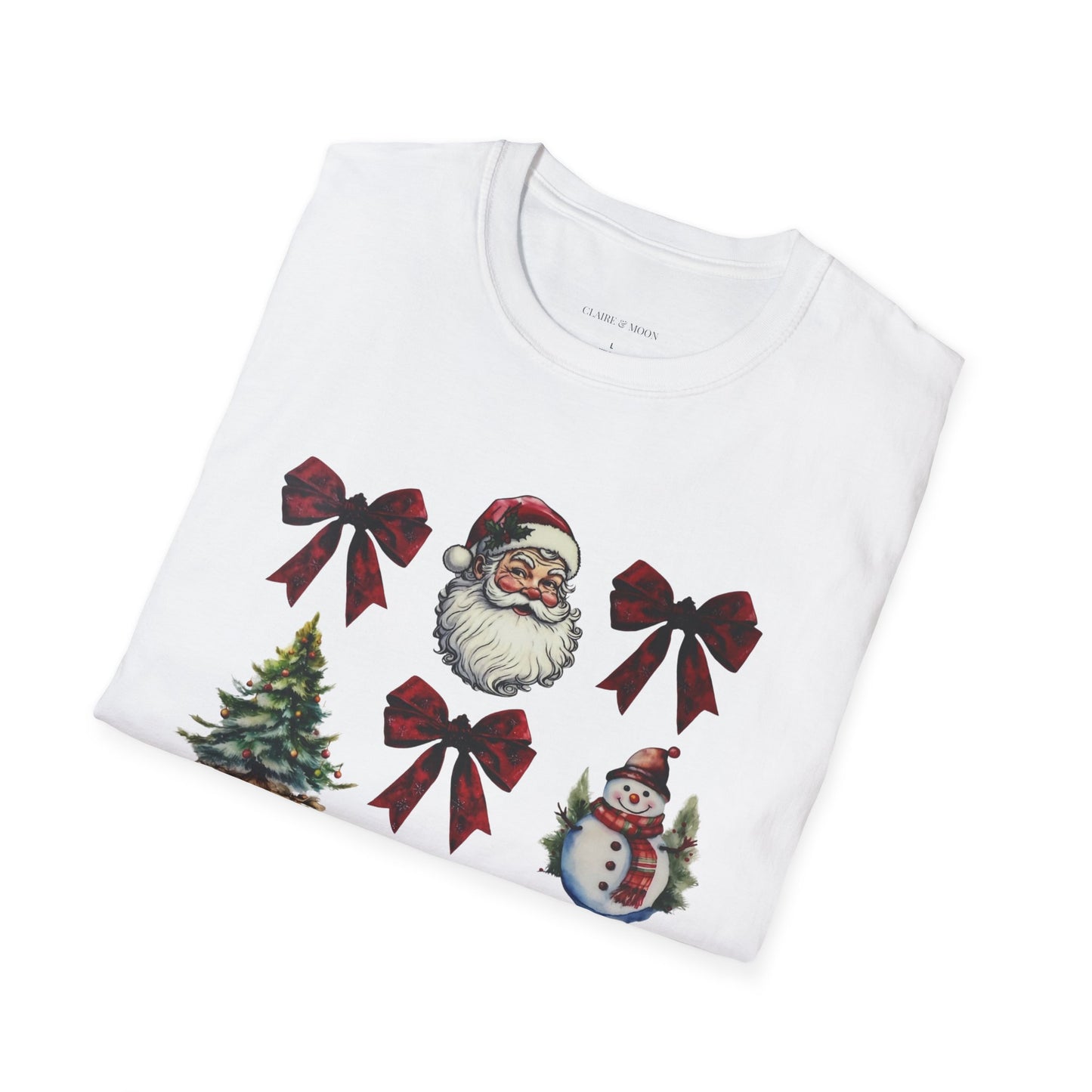 Gildan vintage Santa croquette Christmas Cheer Unisex T-Shirt, Holiday Gift, Festive Wear, Santa and Snowman Tee, Family Gatherings, Winter Celebrations