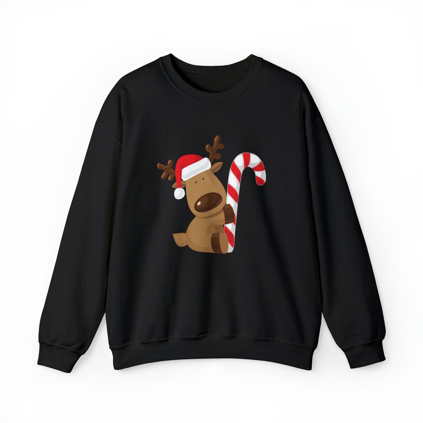 Reindeer Candy Cane Unisex Heavy Blend Crewneck Sweatshirt