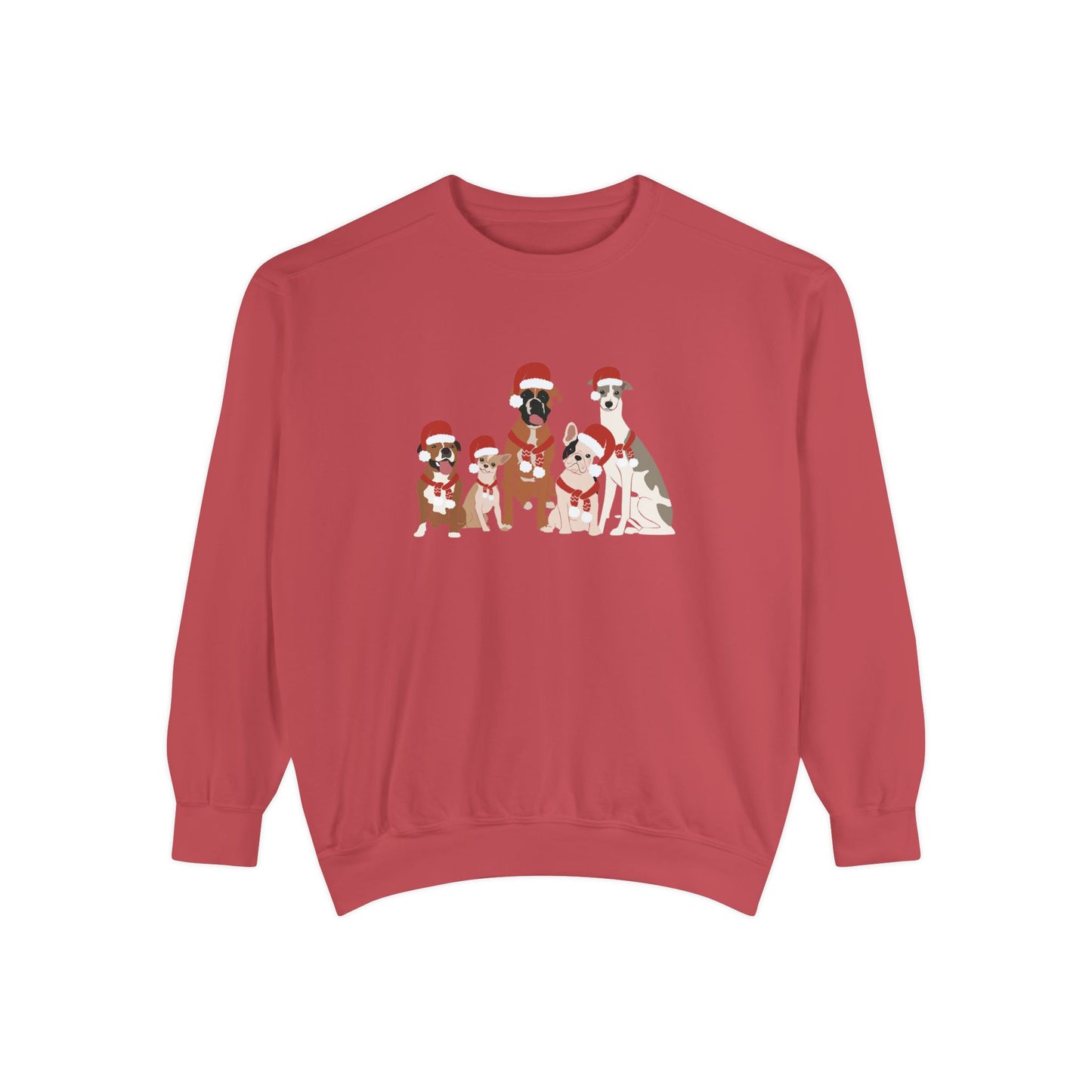 Santa Dogs Comfort colors Sweatshirt, Cozy Holiday Apparel, Pet Lover Gift, Christmas Sweater, Unisex Sweatshirt, Cute Dog Design