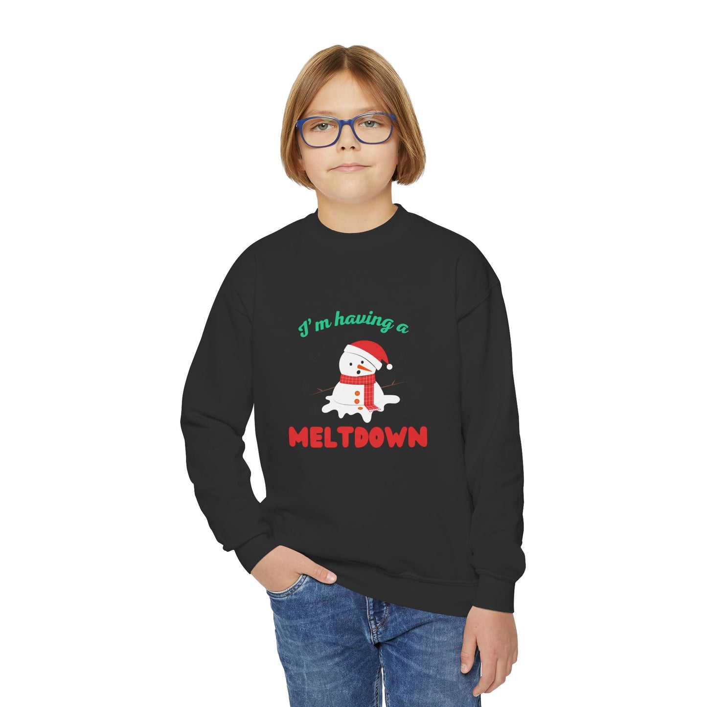 I’m having a melt down kids Holiday Sweatshirt, Fun Christmas Gift, Kids Sweater, Festive Crewneck, Winter Comfort Wear, Humorous Holiday Apparel