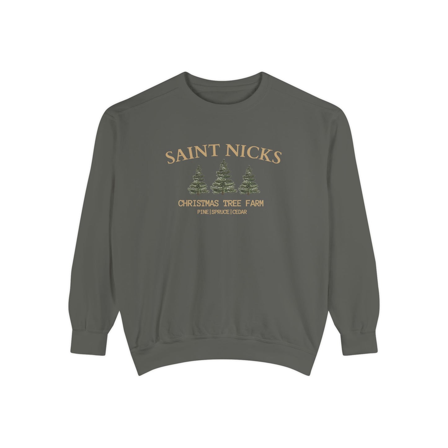 Saints Nicks Christmas Unisex Garment-Dyed Sweatshirt