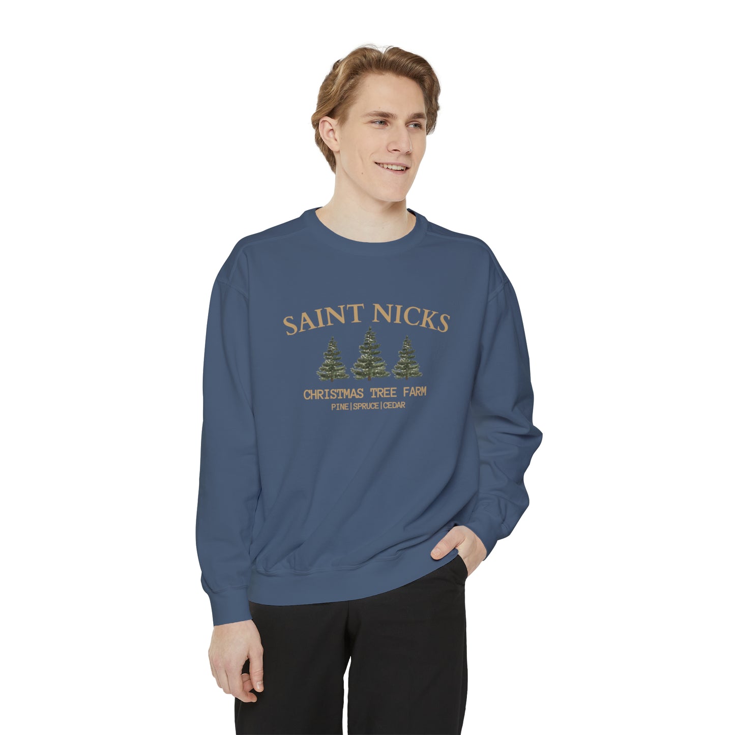 Saints Nicks Christmas Unisex Garment-Dyed Sweatshirt