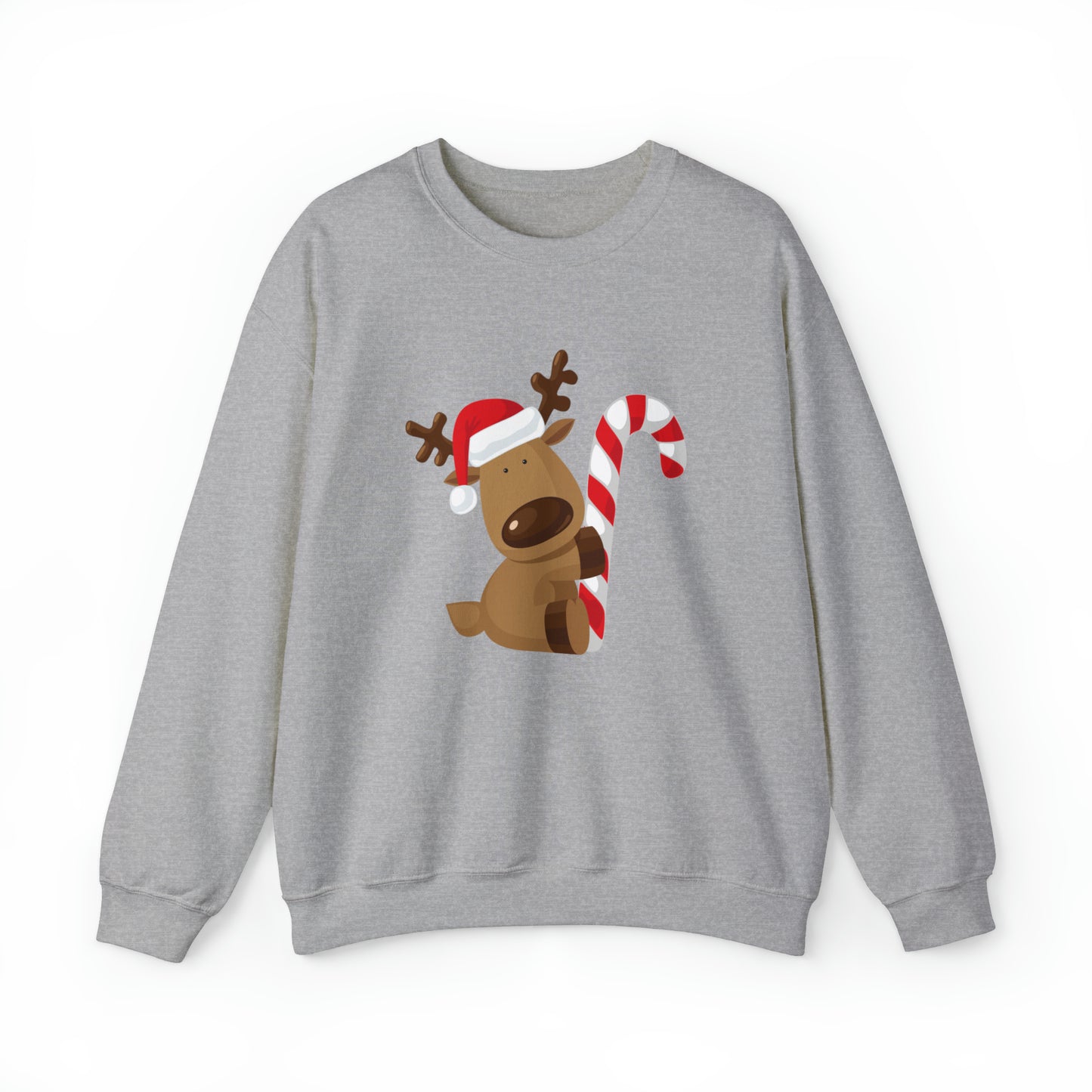 Reindeer Candy Cane Unisex Heavy Blend Crewneck Sweatshirt