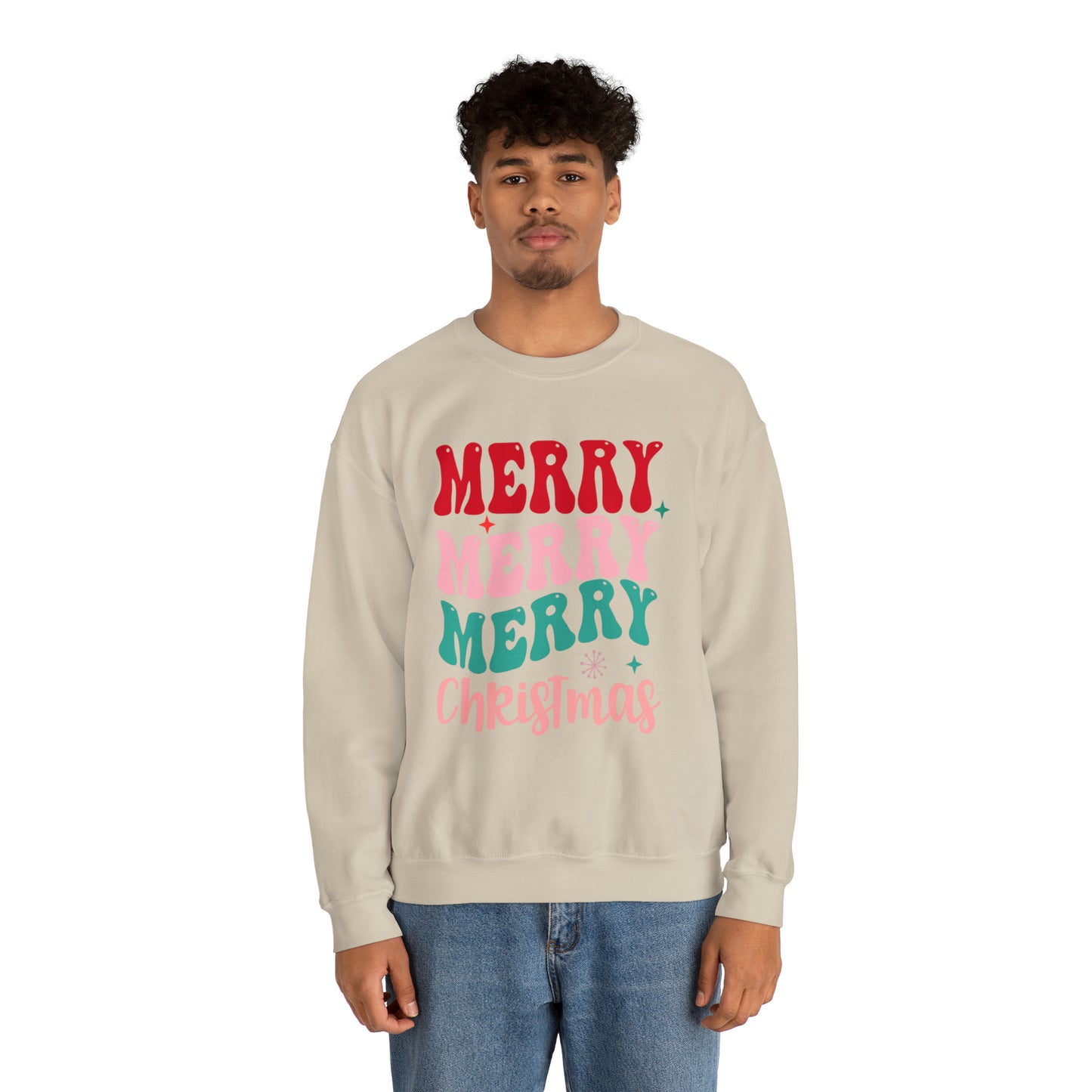 Merry Merry Merry Christmas Unisex Heavy BlendCrewneck Sweatshirt
