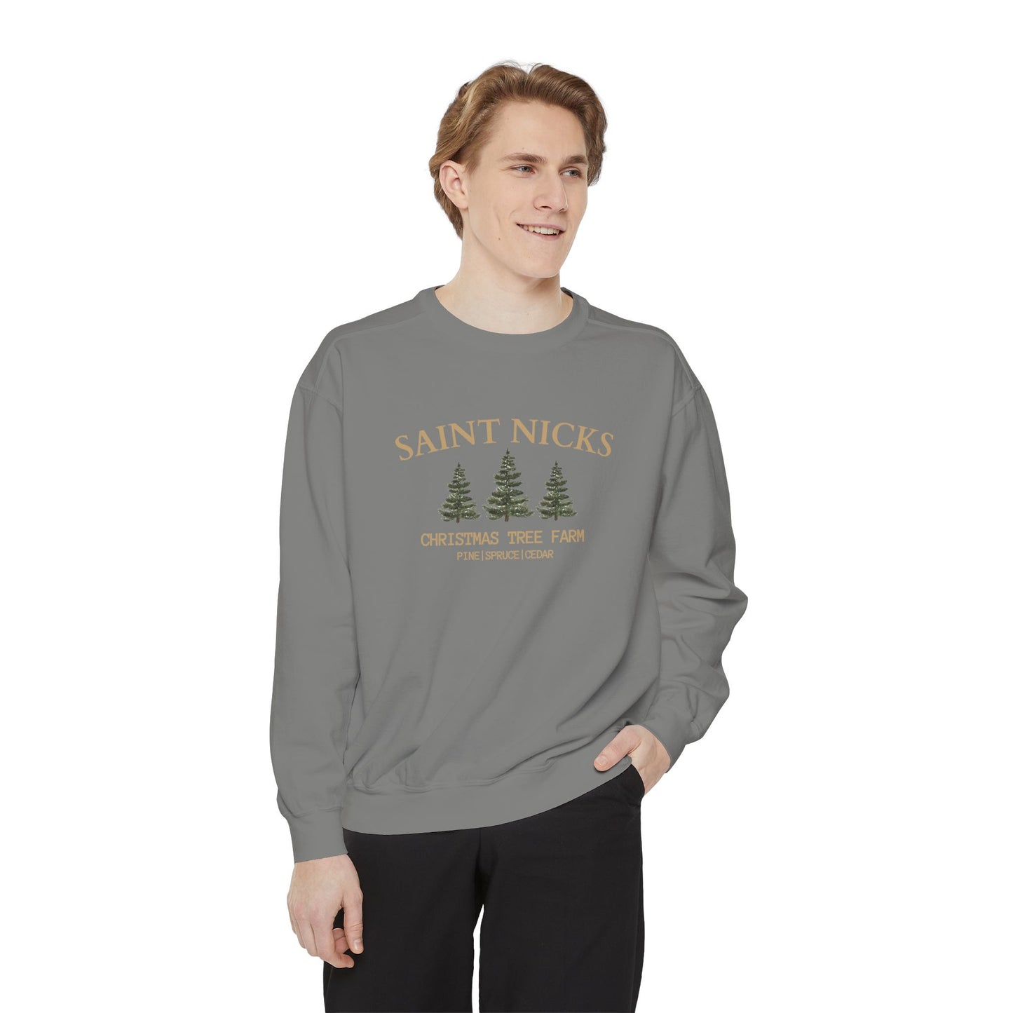 Saints Nicks Christmas Unisex Garment-Dyed Sweatshirt