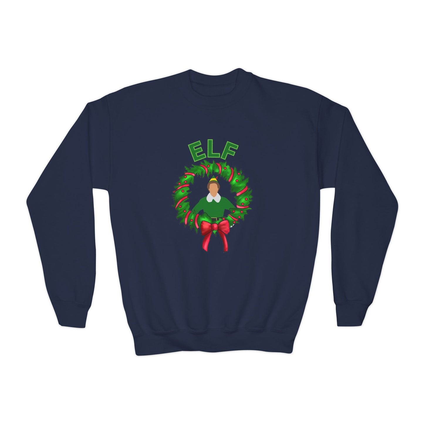 Buddy elf kids Crewneck Sweatshirt - Elf Holiday Comfort, Festive Gift for Kids, Cozy Winter Apparel, Christmas Sweater, Family Gathering Outfit