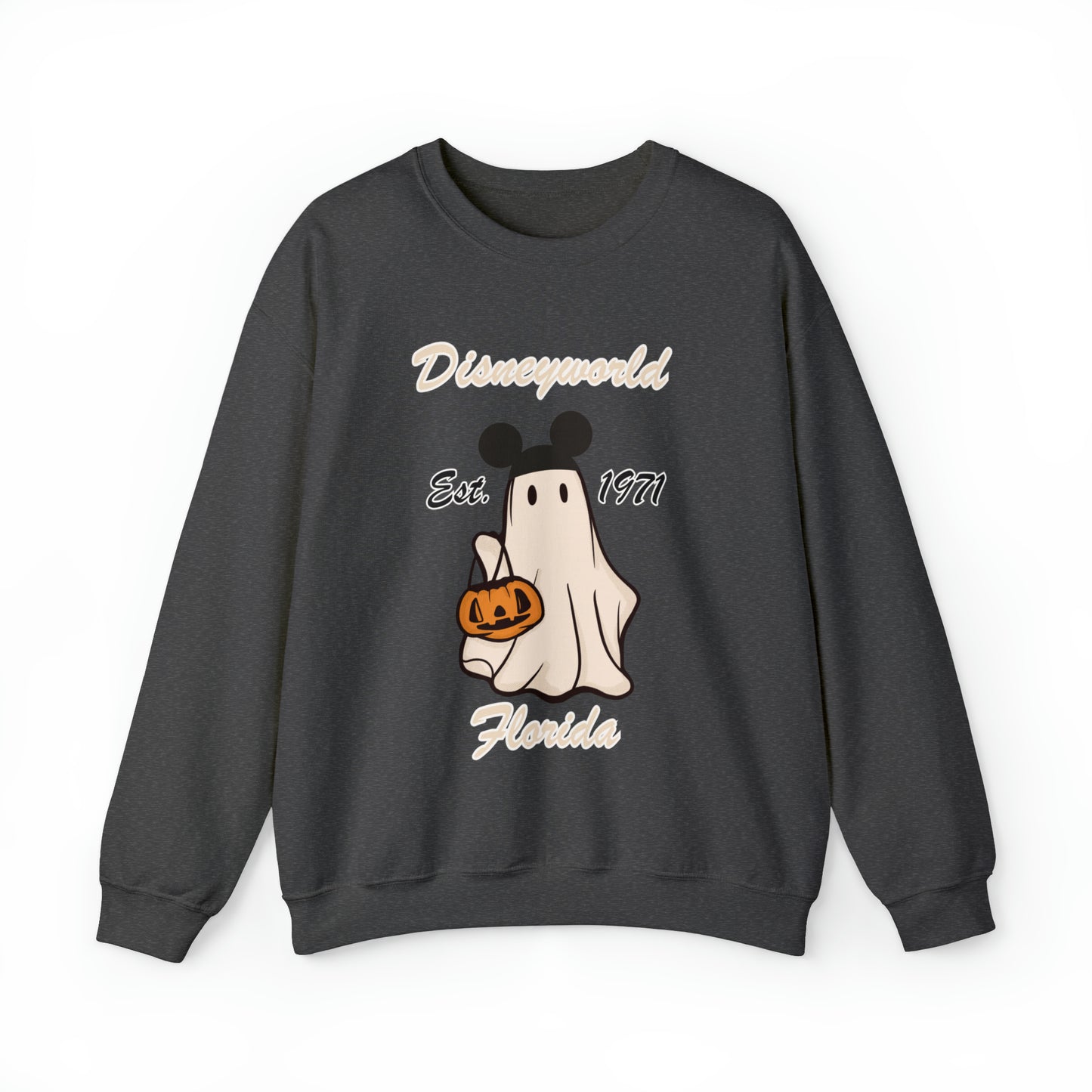 Disney World Ghost Mickey Unisex Heavy Blend Crewneck Sweatshirt