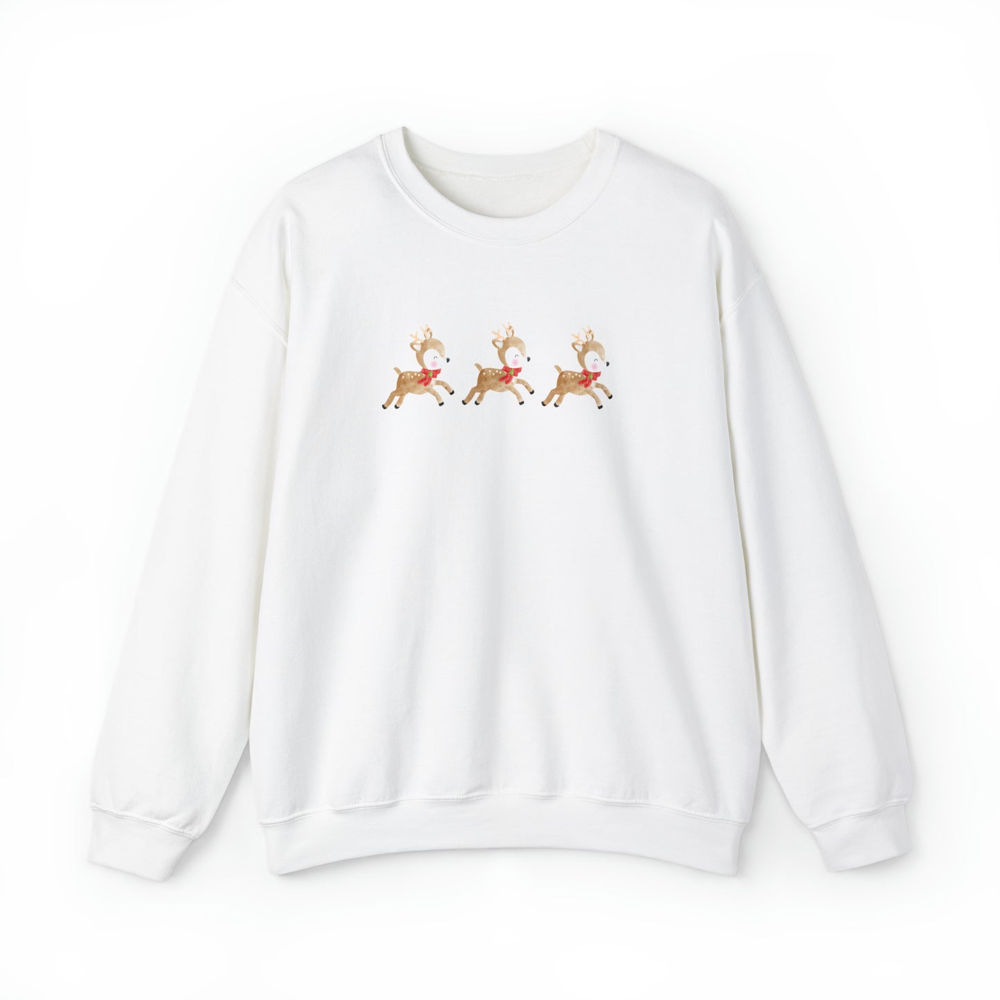 3 Reindeer Flying Unisex Heavy Blend  Crewneck Sweatshirt