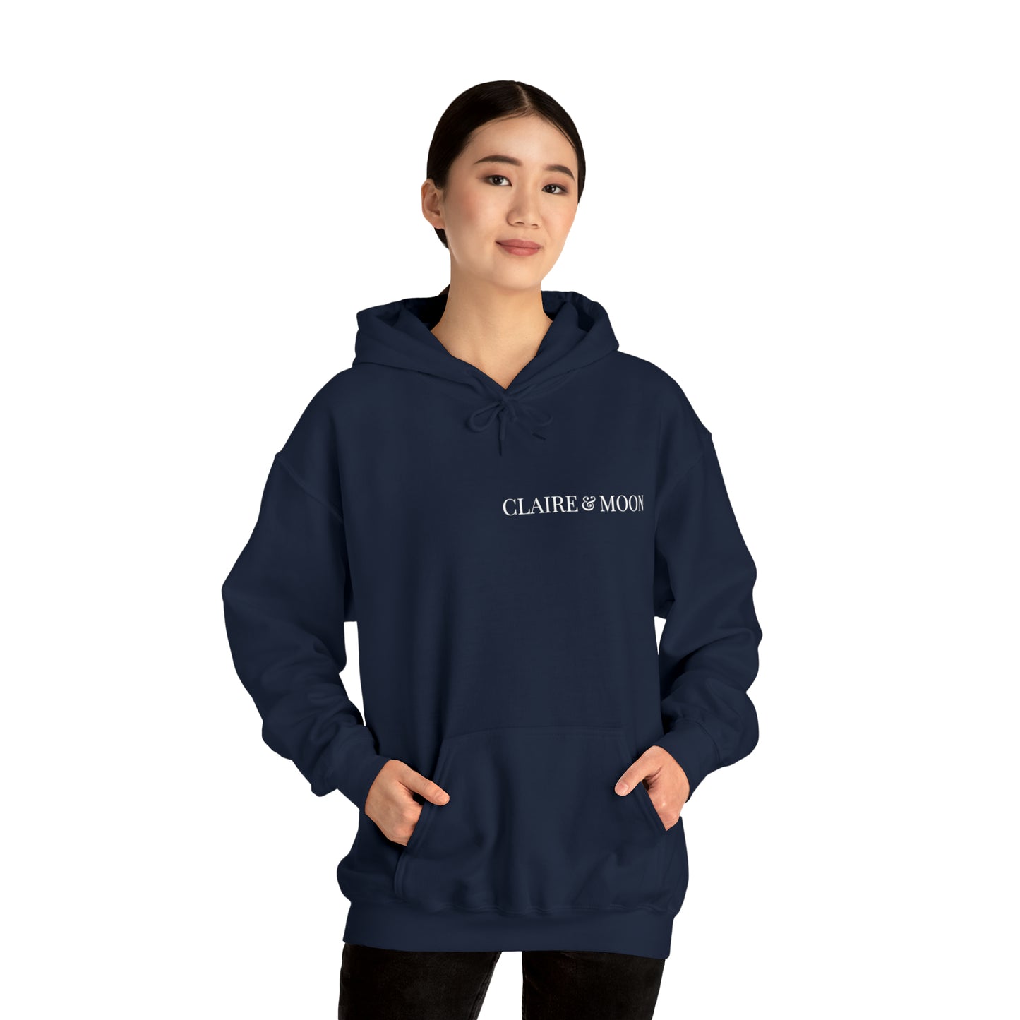 Claireandmoon White Logo Unisex Heavy Blend™ Hooded Sweatshirt