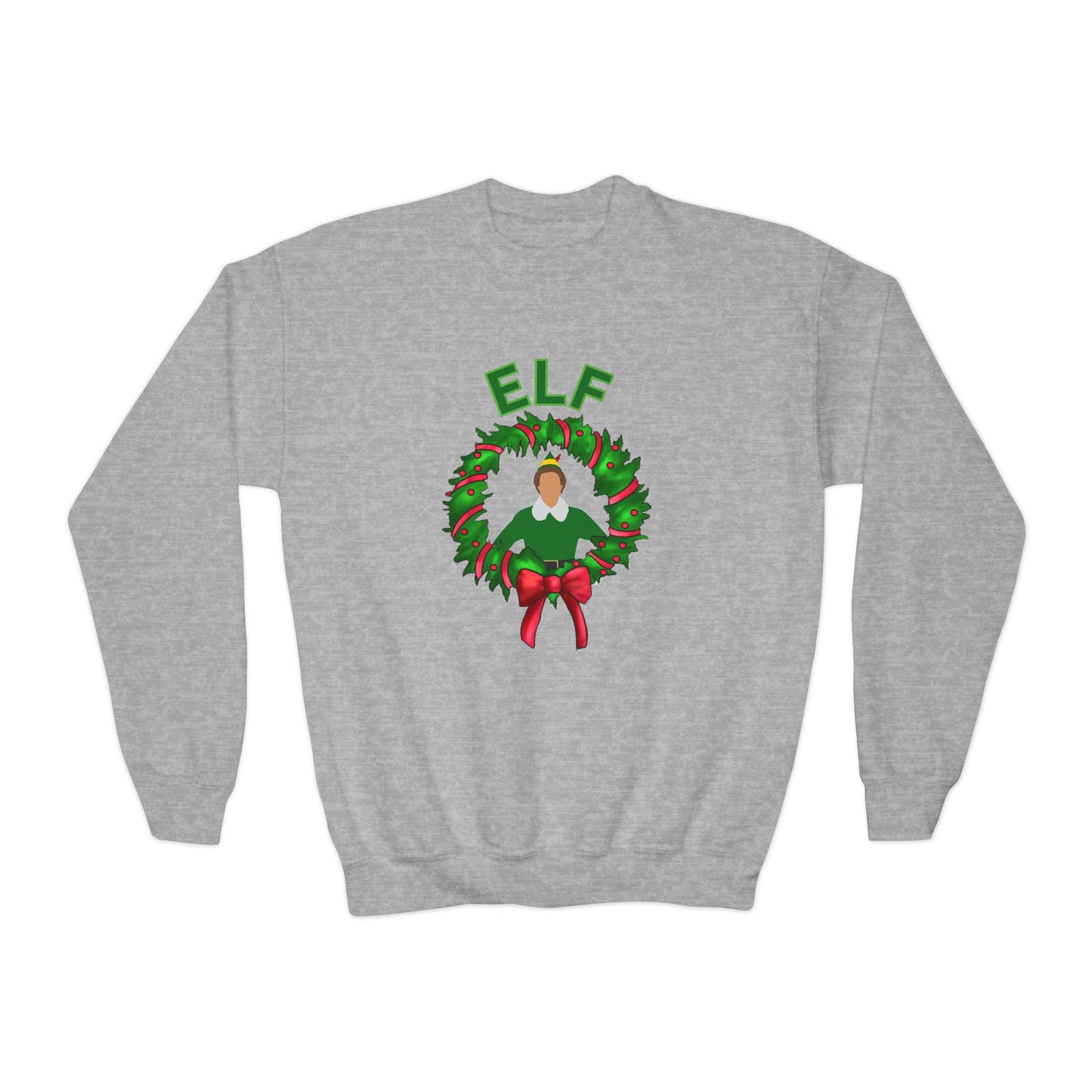 Buddy elf kids Crewneck Sweatshirt - Elf Holiday Comfort, Festive Gift for Kids, Cozy Winter Apparel, Christmas Sweater, Family Gathering Outfit