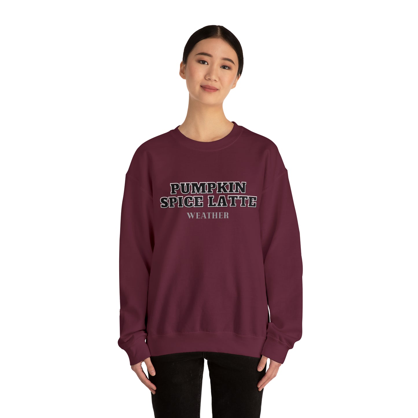Pumpkin Spice Latte Weather Unisex Heavy Blend Crewneck Sweatshirt
