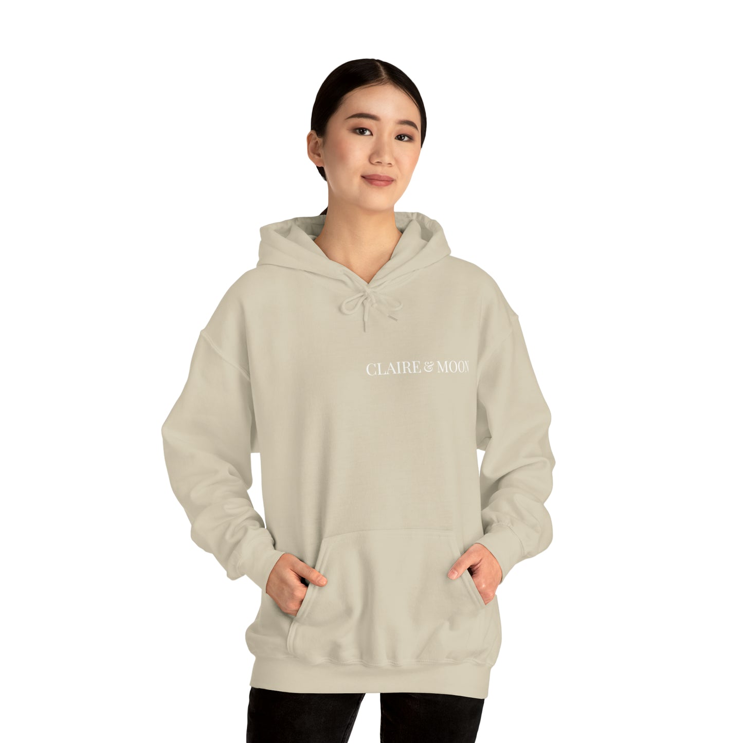 Claireandmoon White Logo Unisex Heavy Blend™ Hooded Sweatshirt