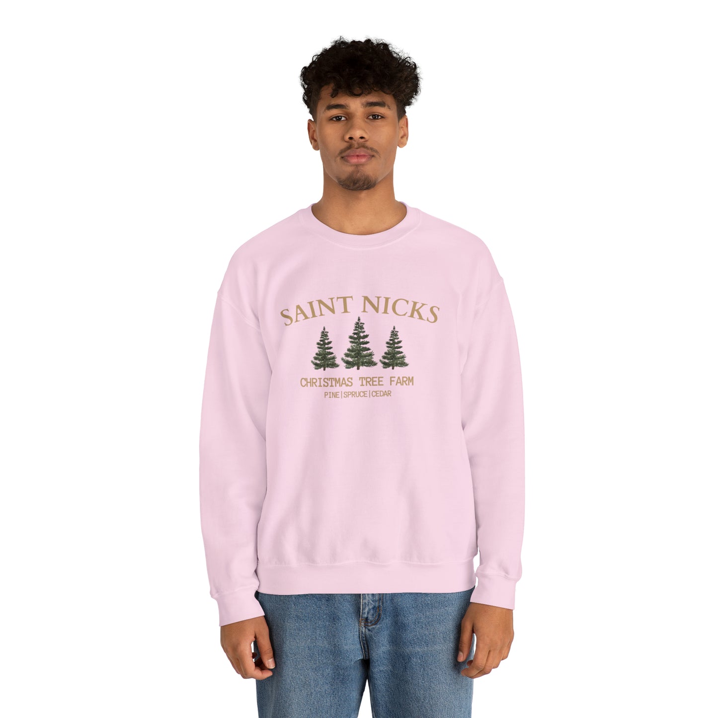 Saint Nicks Christmas Trees Unisex Heavy Blend Crewneck Sweatshirt