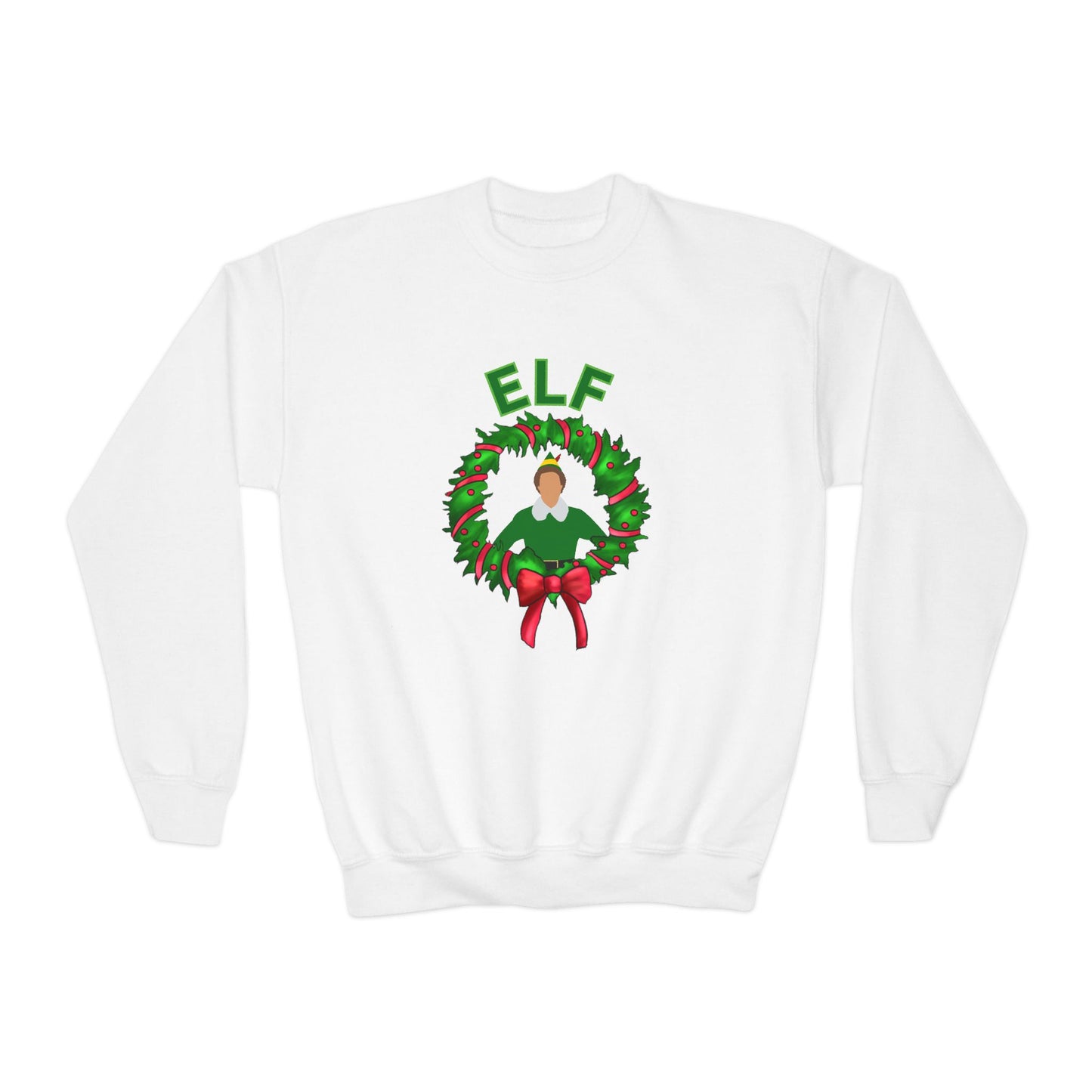 Buddy elf kids Crewneck Sweatshirt - Elf Holiday Comfort, Festive Gift for Kids, Cozy Winter Apparel, Christmas Sweater, Family Gathering Outfit