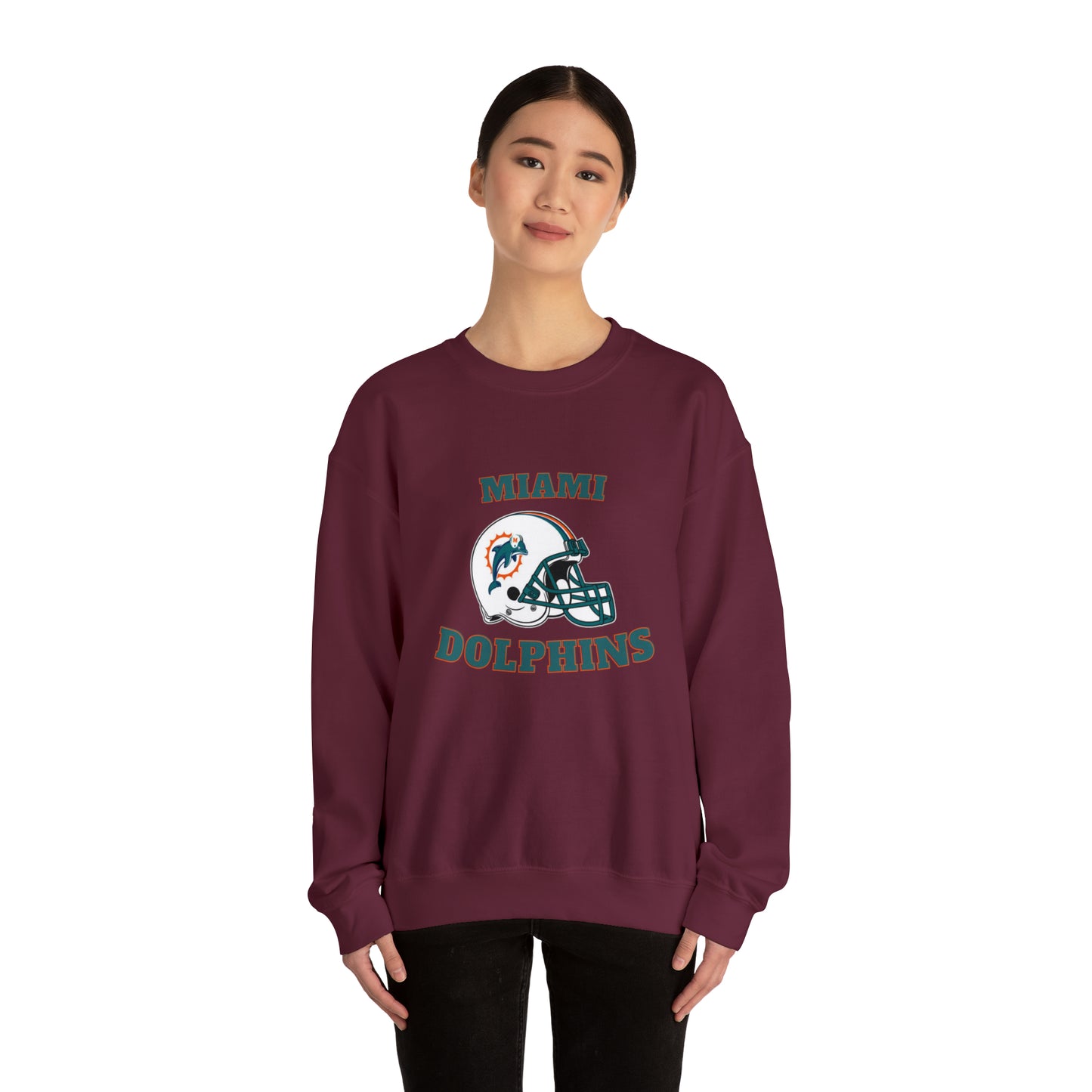 Miami Dolphins Unisex Heavy Blend Crewneck Sweatshirt