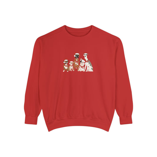 Santa Doggies Unisex Garment-Dyed Sweatshirt