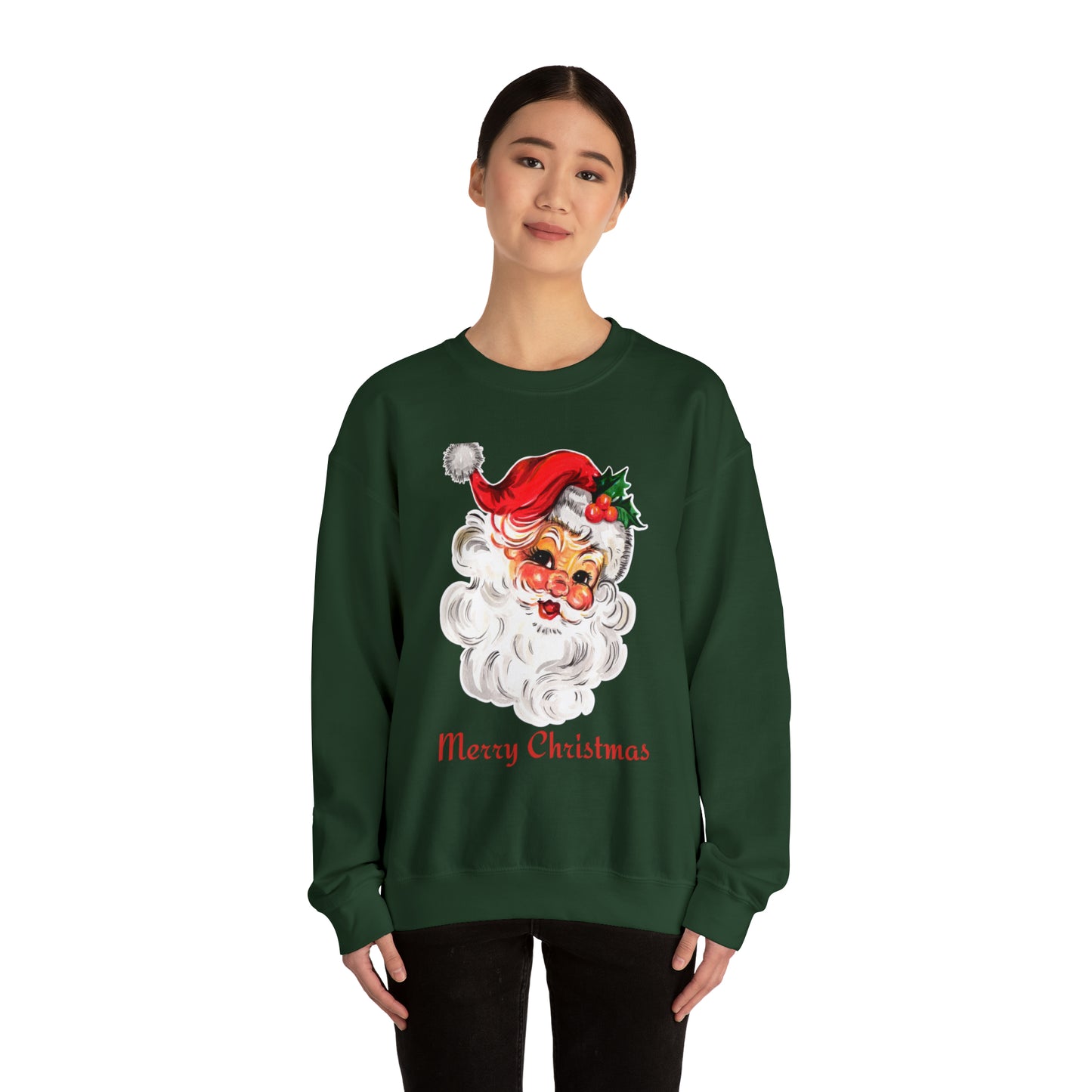 Merry Christmas Vintage Santa Unisex Heavy Blend Crewneck Sweatshirt