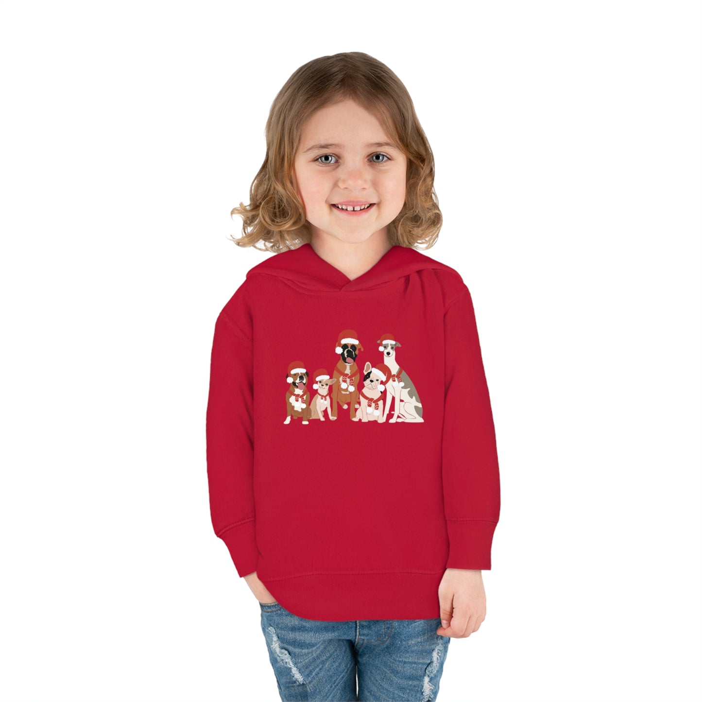 Santa Dogs Toddler Pullover Fleece Hoodie