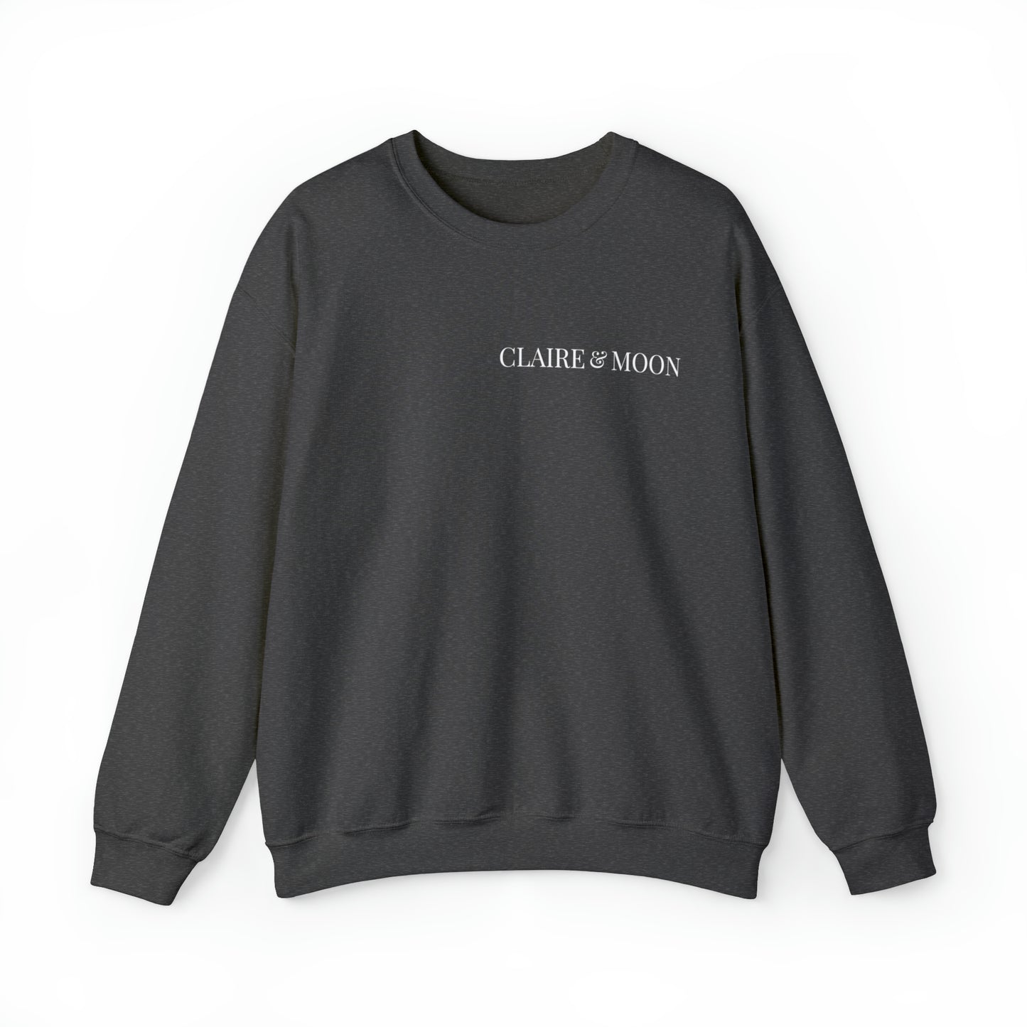 Claireandmoon White Logo Unisex Heavy Blend™ Crewneck Sweatshirt