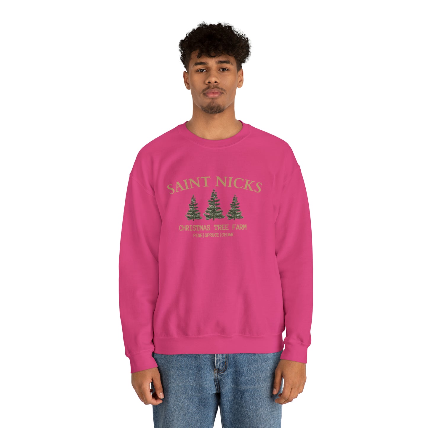 Saint Nicks Christmas Trees Unisex Heavy Blend Crewneck Sweatshirt