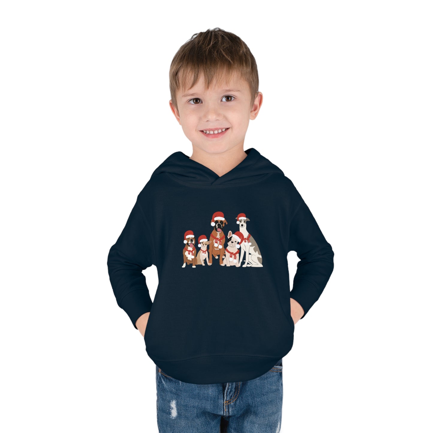 Santa Dogs Toddler Pullover Fleece Hoodie