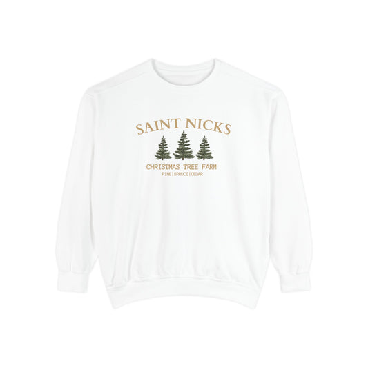 Saints Nicks Christmas Unisex Garment-Dyed Sweatshirt