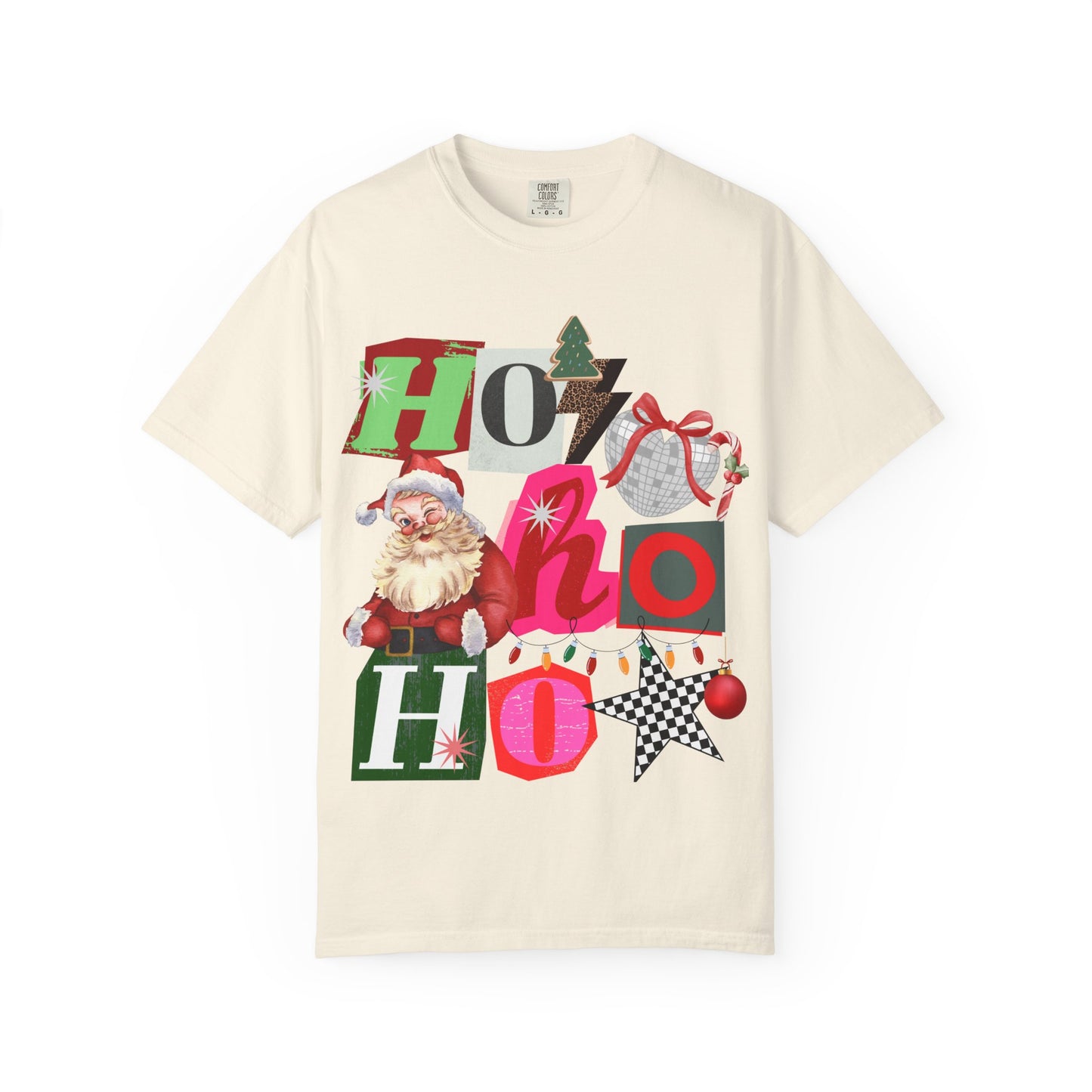 Festive Retro Santa T-Shirt | Ho Ho Ho Holiday Tee, Christmas Shirt, Unisex Tee, Gift for Him/Her, Cozy Winter Apparel
