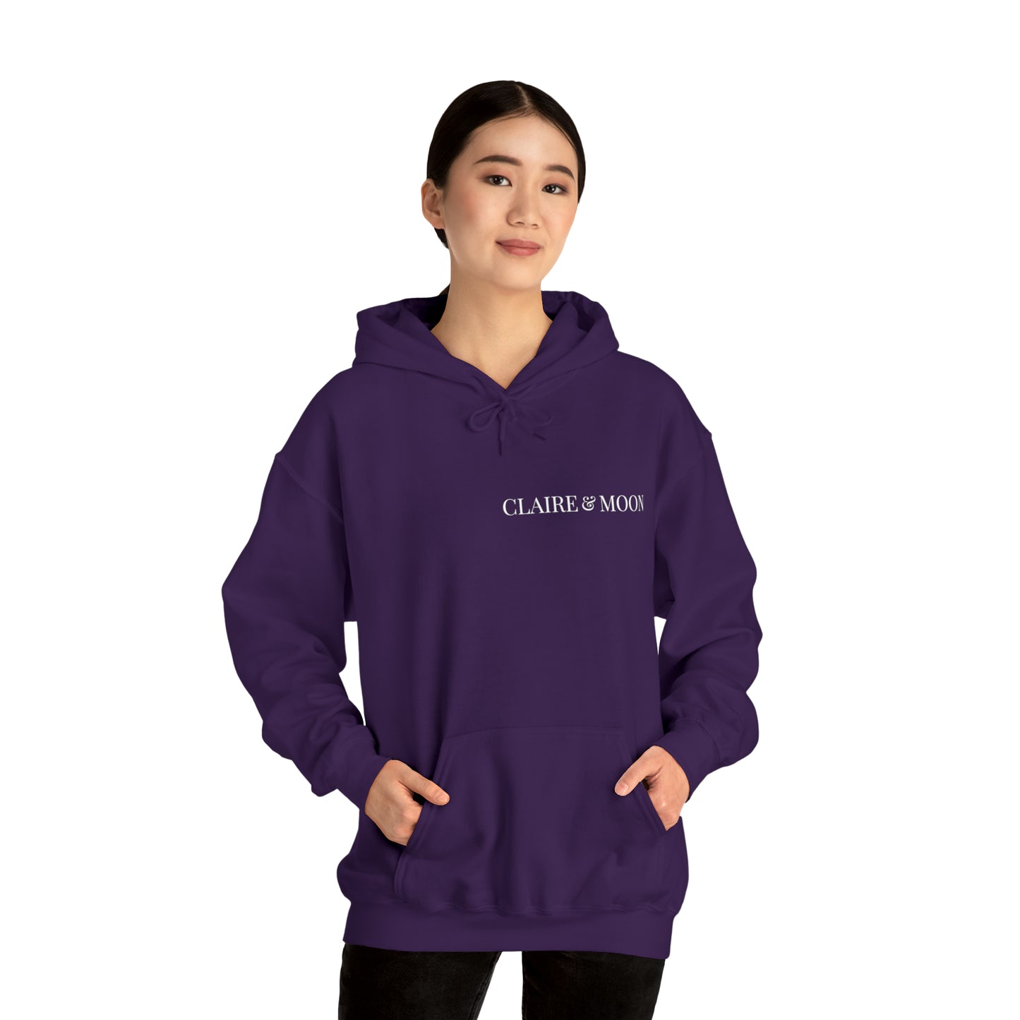 Claireandmoon White Logo Unisex Heavy Blend™ Hooded Sweatshirt