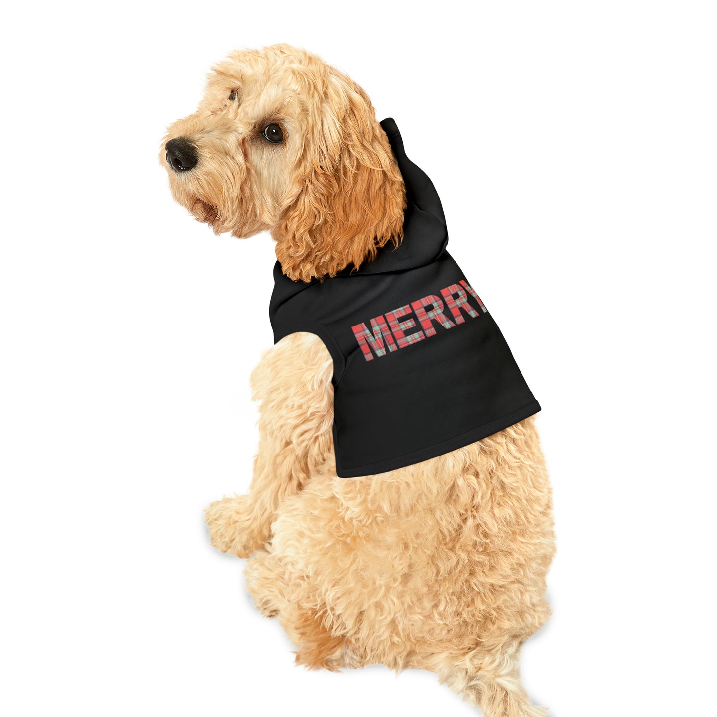 Merry Plaid Black Pet Hoodie