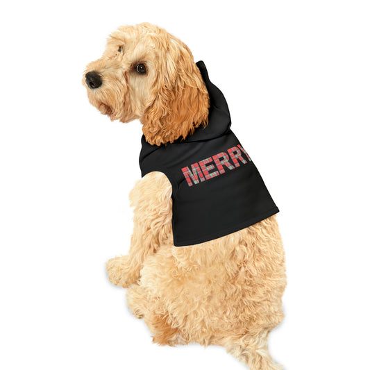 Merry Plaid Black Pet Hoodie
