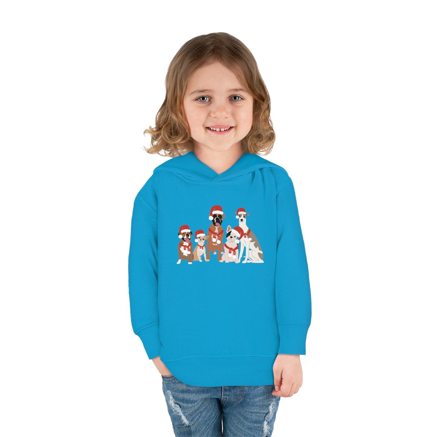Santa Dogs Toddler Pullover Fleece Hoodie