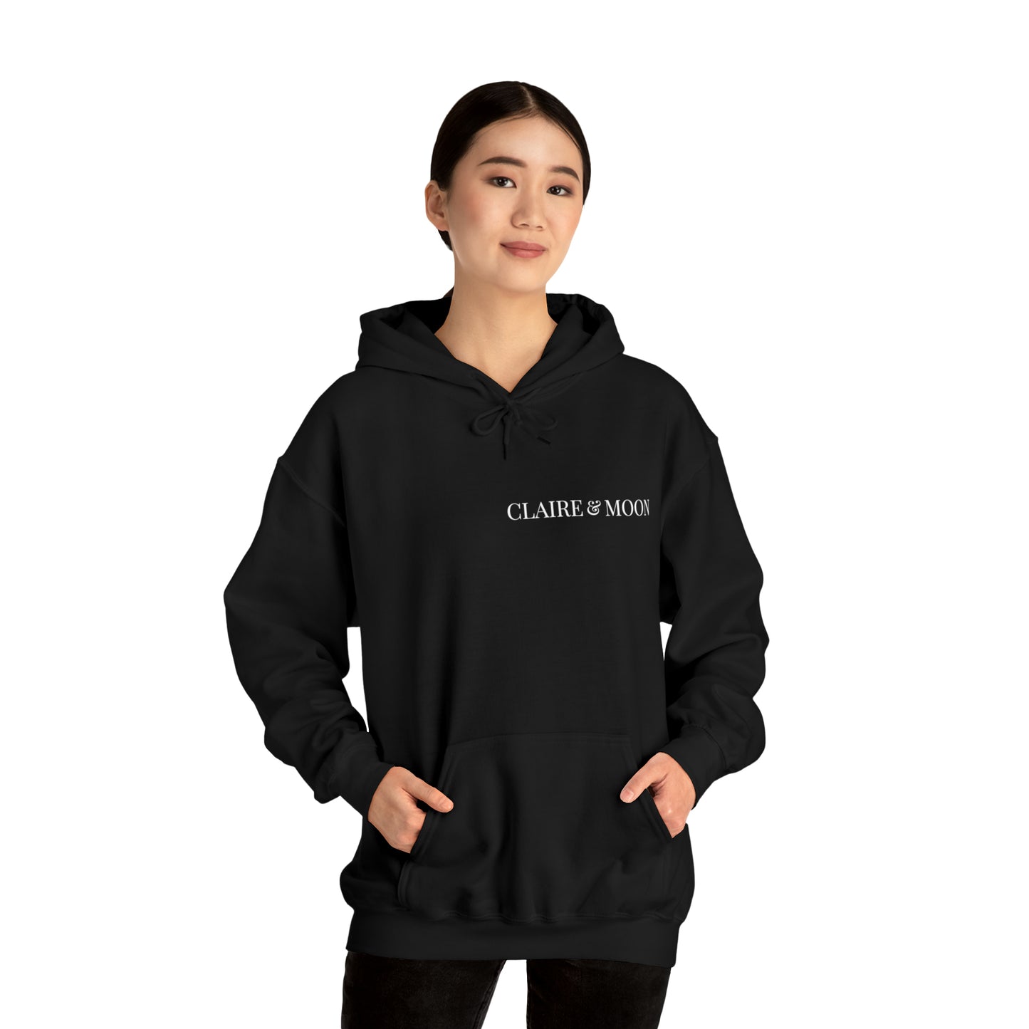 Claireandmoon White Logo Unisex Heavy Blend™ Hooded Sweatshirt