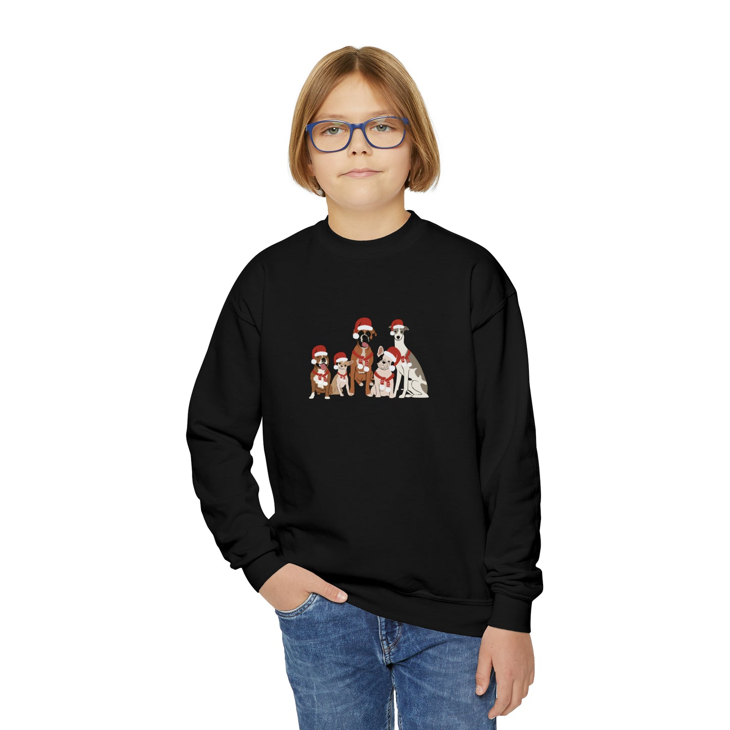 Santa Dogs Youth Crewneck Sweatshirt