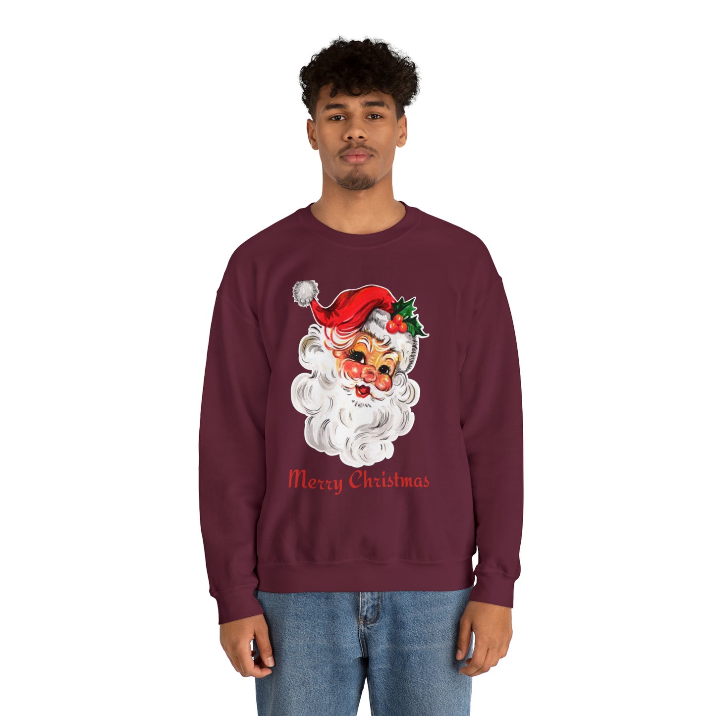 Merry Christmas Vintage Santa Unisex Heavy Blend Crewneck Sweatshirt
