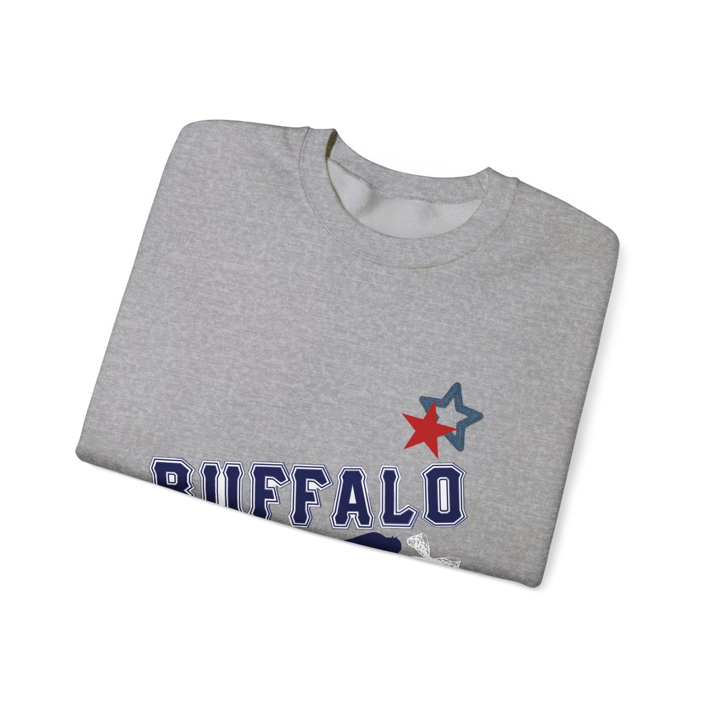 Buffalo Stars Crewneck Sweatshirt, Cozy Unisex Sweatshirt, Buffalo Sweatshirt, Trendy Casual Wear, Gift for Buffalo Lovers