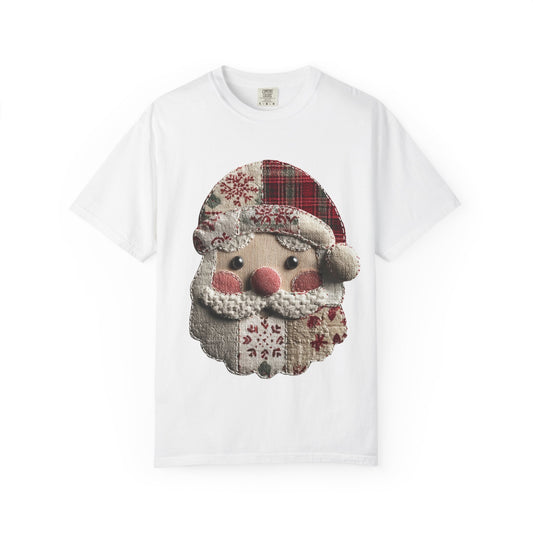 Patchwork Santa T-Shirt | Unisex Holiday Tee | Cute Christmas Gift, Festive Apparel, Winter Outfits, Casual Style