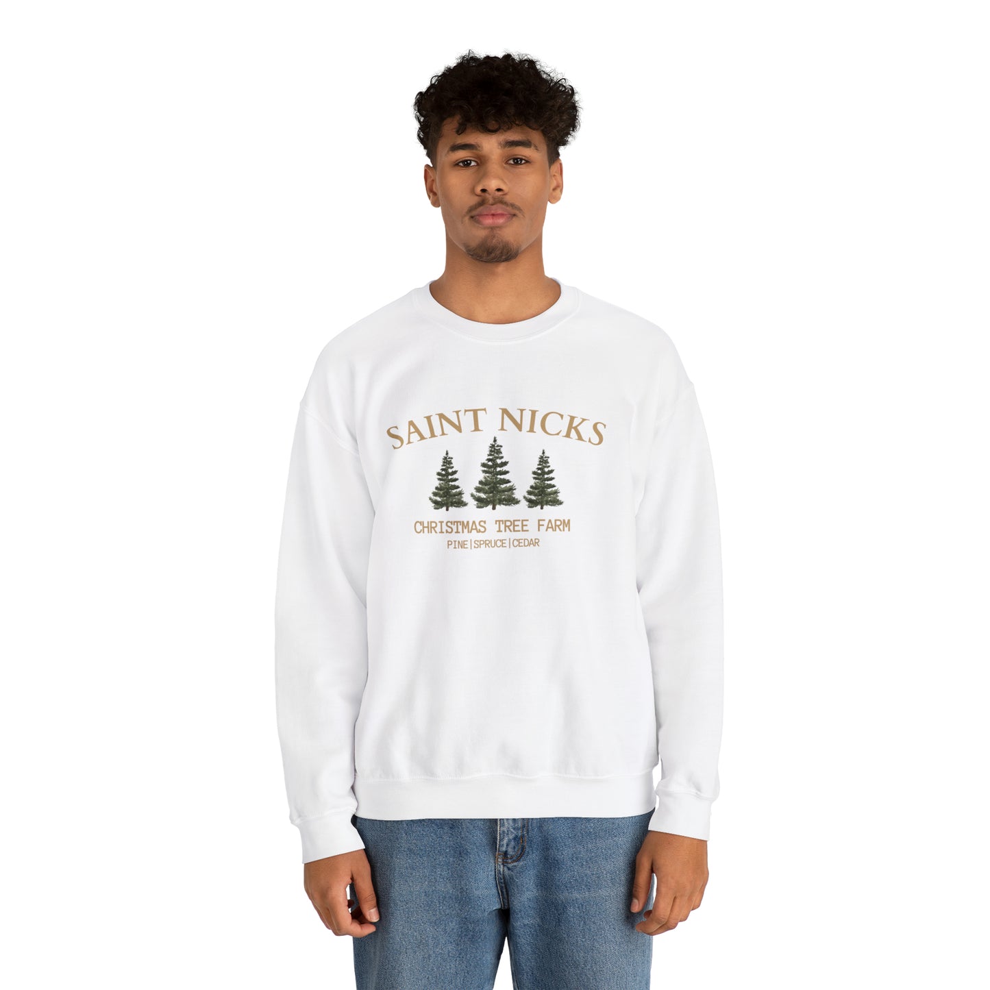 Saint Nicks Christmas Trees Unisex Heavy Blend Crewneck Sweatshirt