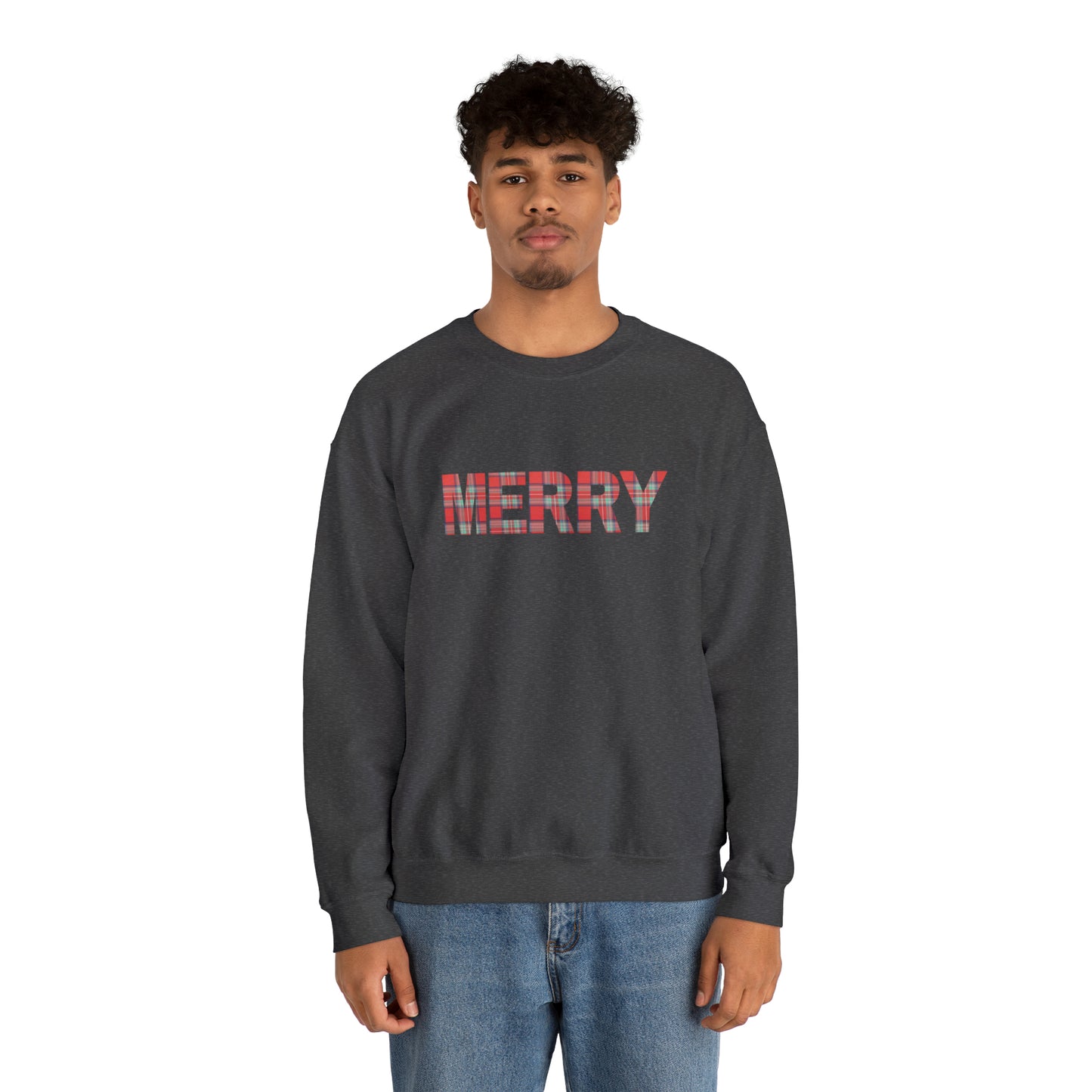 Merry Plaid Unisex Heavy Blend Crewneck Sweatshirt