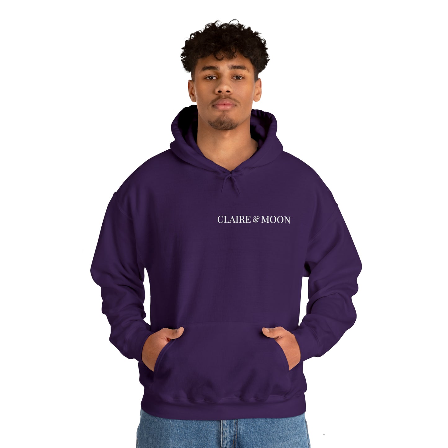 Claireandmoon White Logo Unisex Heavy Blend™ Hooded Sweatshirt
