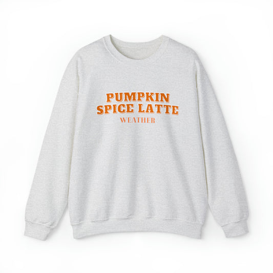 Pumpkin Spice Latte Weather Unisex Heavy Blend Crewneck Sweatshirt