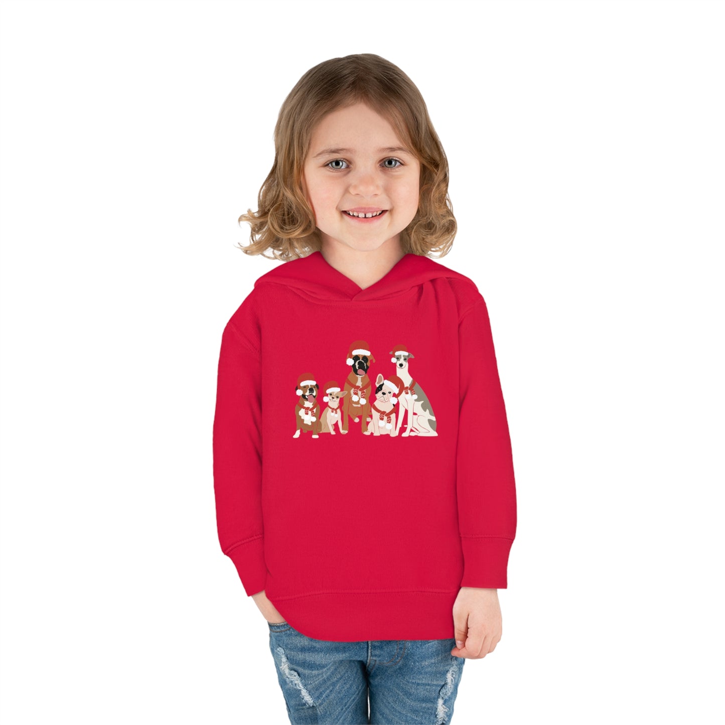 Santa Dogs Toddler Pullover Fleece Hoodie