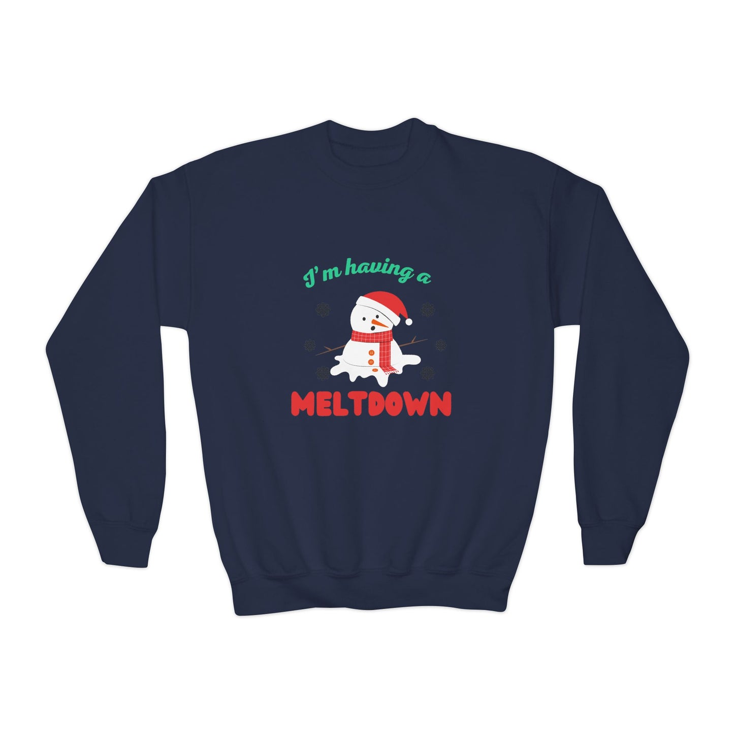 I’m having a melt down kids Holiday Sweatshirt, Fun Christmas Gift, Kids Sweater, Festive Crewneck, Winter Comfort Wear, Humorous Holiday Apparel