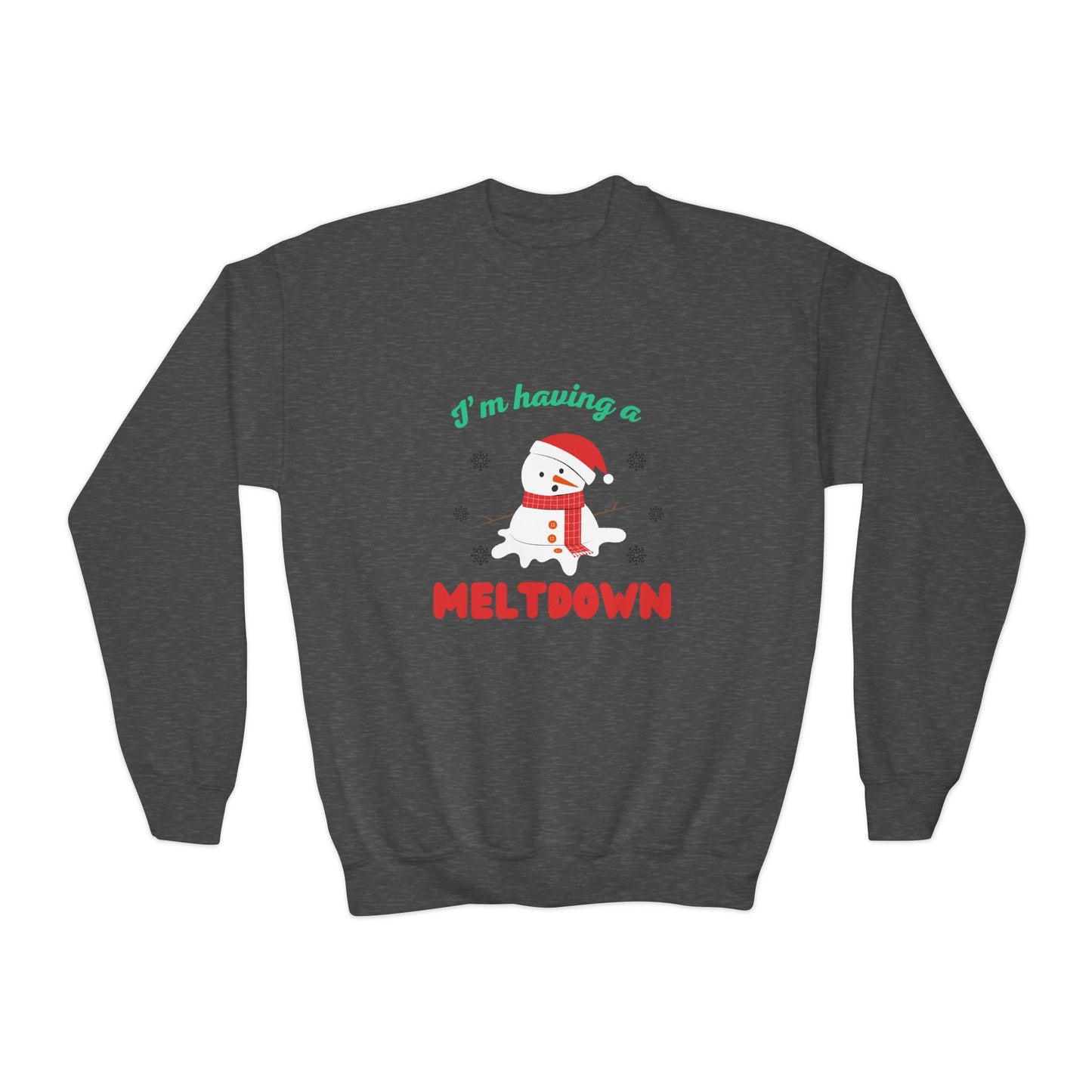 I’m having a melt down kids Holiday Sweatshirt, Fun Christmas Gift, Kids Sweater, Festive Crewneck, Winter Comfort Wear, Humorous Holiday Apparel