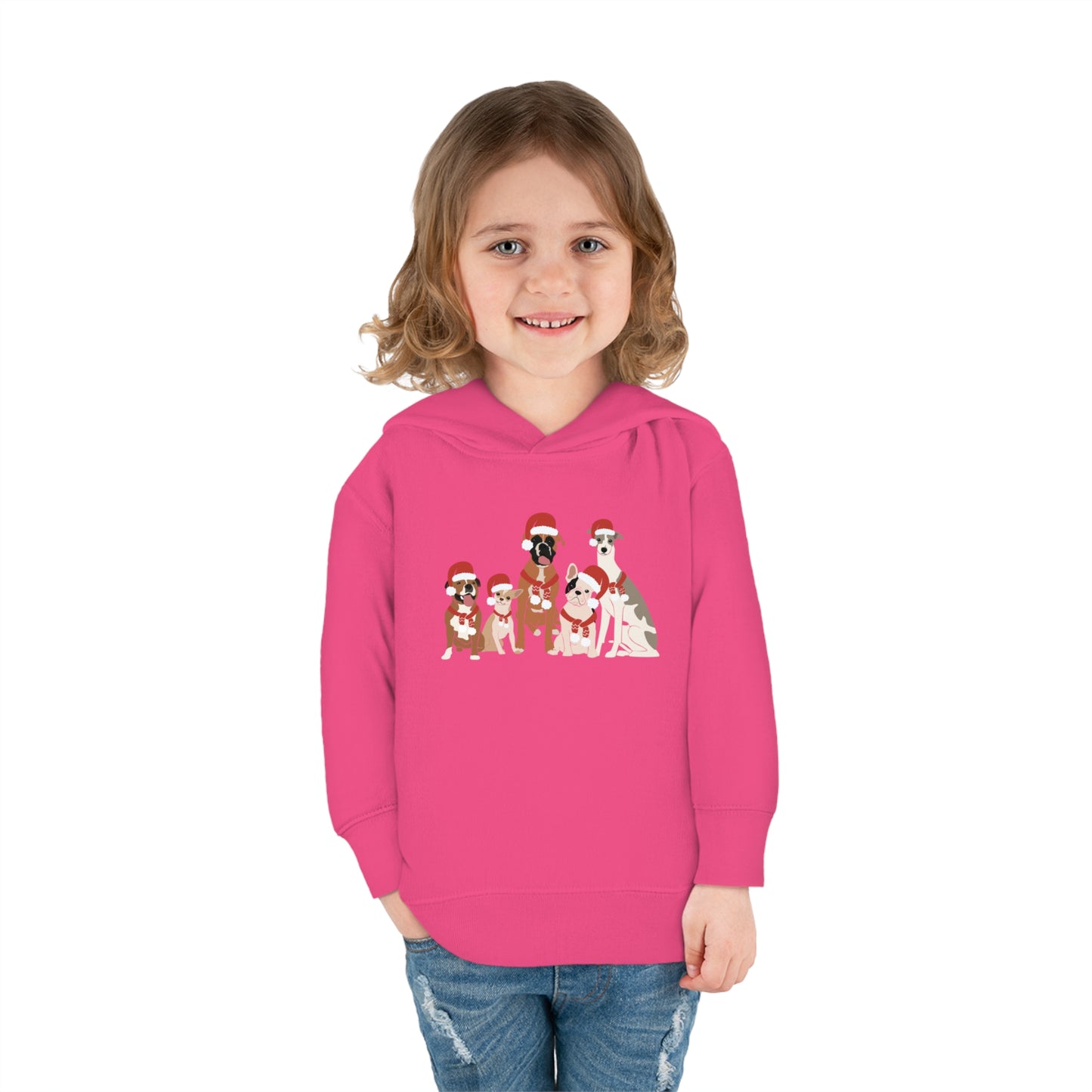 Santa Dogs Toddler Pullover Fleece Hoodie