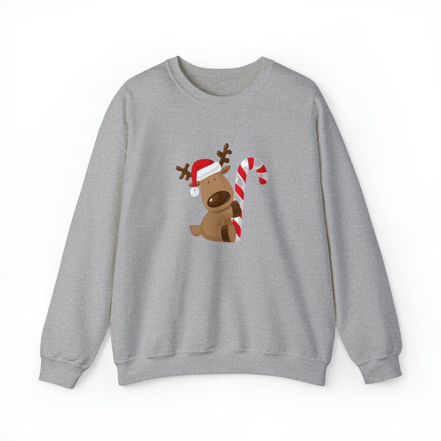 Reindeer Candy Cane Unisex Heavy Blend Crewneck Sweatshirt