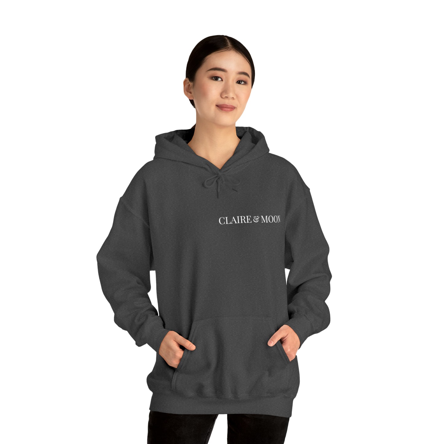 Claireandmoon White Logo Unisex Heavy Blend™ Hooded Sweatshirt