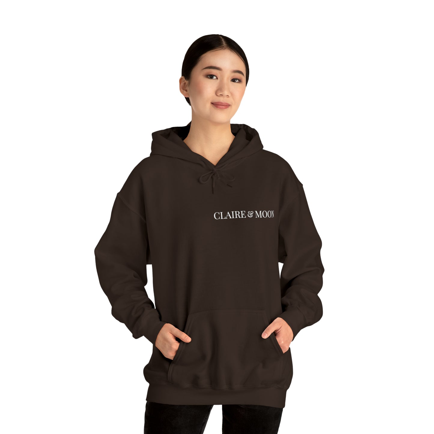 Claireandmoon White Logo Unisex Heavy Blend™ Hooded Sweatshirt