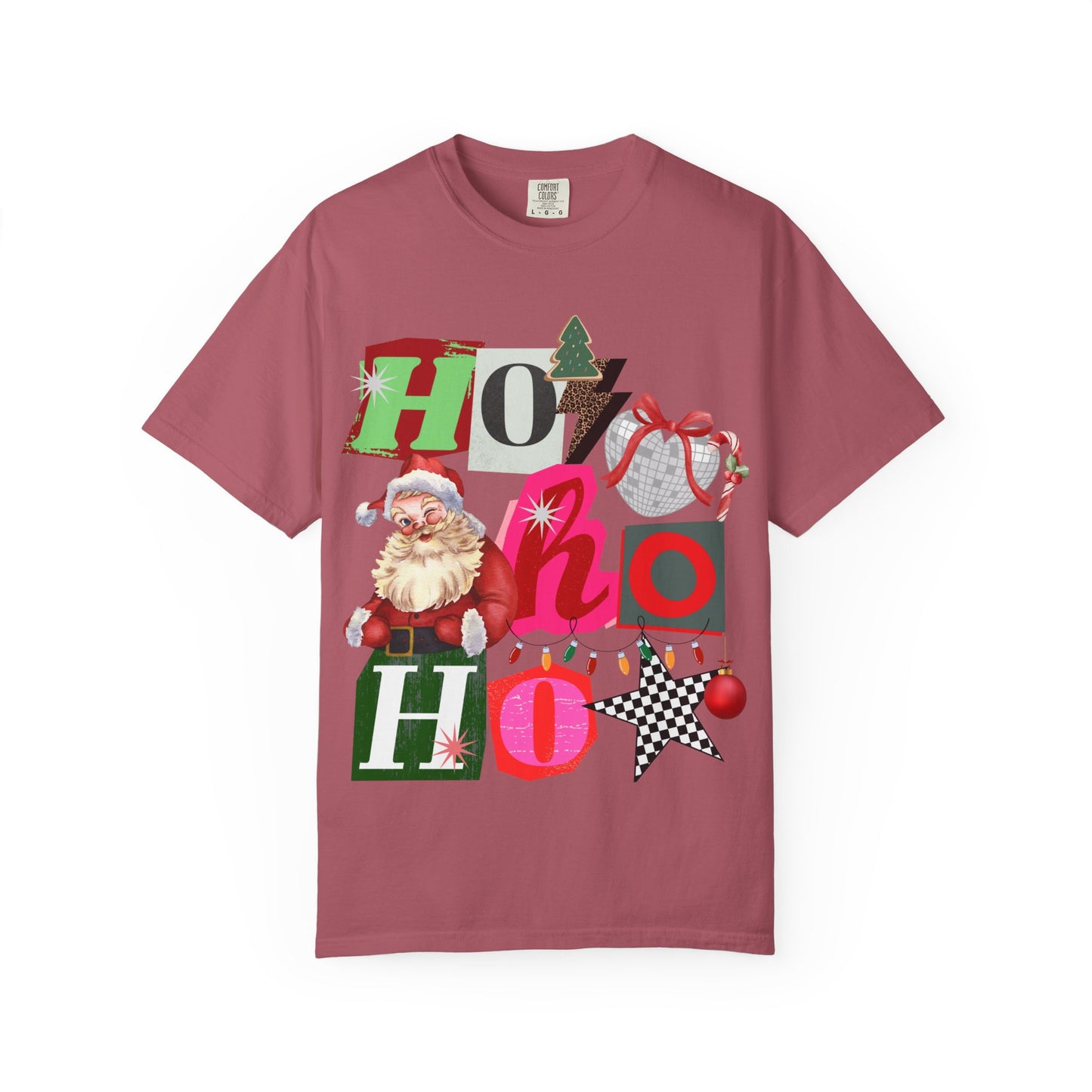 Festive Retro Santa T-Shirt | Ho Ho Ho Holiday Tee, Christmas Shirt, Unisex Tee, Gift for Him/Her, Cozy Winter Apparel