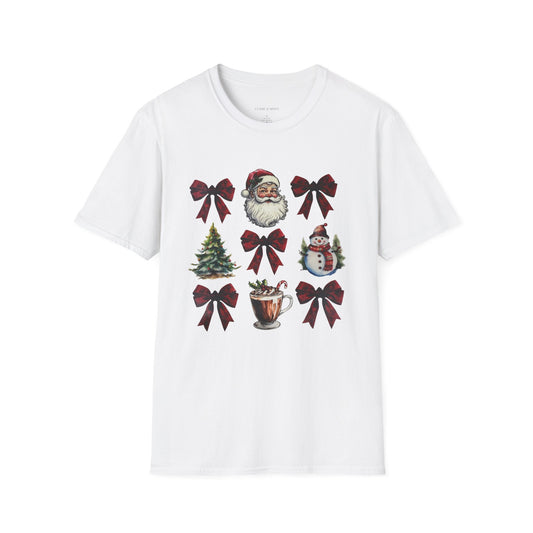 Gildan vintage Santa croquette Christmas Cheer Unisex T-Shirt, Holiday Gift, Festive Wear, Santa and Snowman Tee, Family Gatherings, Winter Celebrations